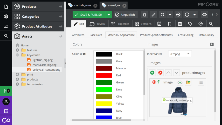 Panoramica moduli Pimcore: PIM, DAM, MDM, DXP e Digital Commerce.