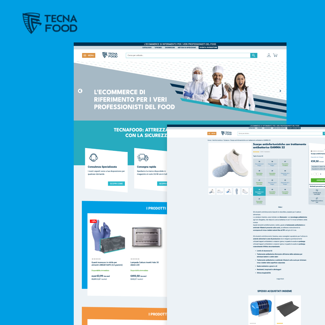 Case study Tecnafood — piattaforma e-commerce headless food B2C sviluppata da Integrate